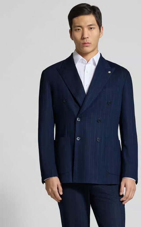 Manuel Ritz Slim fit pak met double-breasted colbert en broek met persplooien - Foto 3