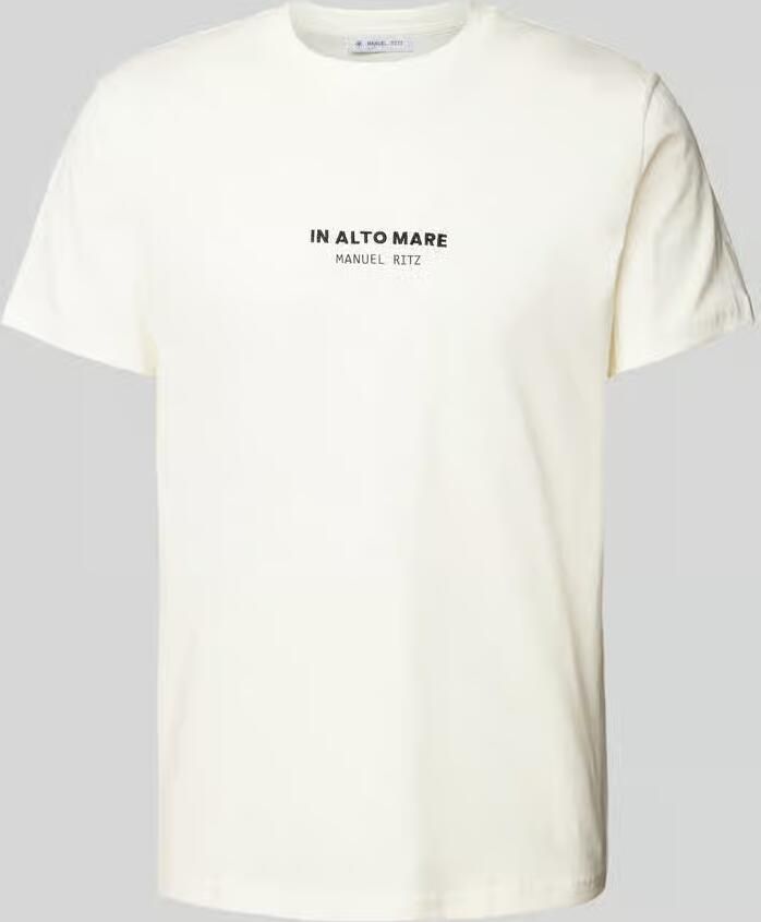 Manuel Ritz T-shirt met geribde ronde hals - Foto 2