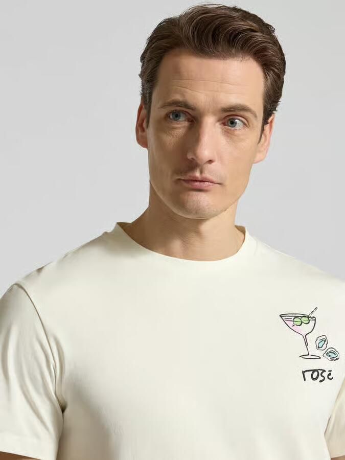 Manuel Ritz T-shirt met motief en ronde hals