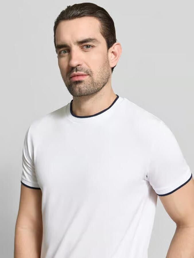 Manuel Ritz T-shirt met ronde hals en contraststrepen