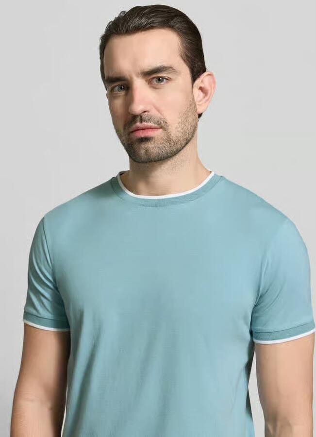 Manuel Ritz T-shirt met ronde hals en contraststrepen