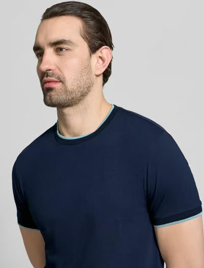 Manuel Ritz T-shirt met ronde hals en contraststrepen