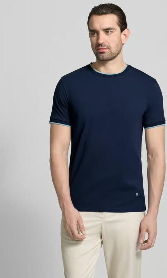 Manuel Ritz T-shirt met ronde hals en contraststrepen - Foto 3