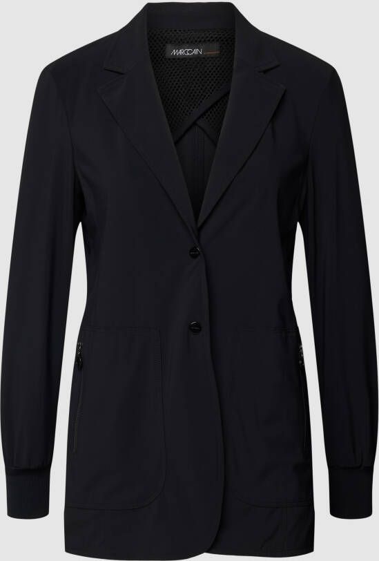 Marc Cain Sporty Chic Single-Breasted Coat Black Dames