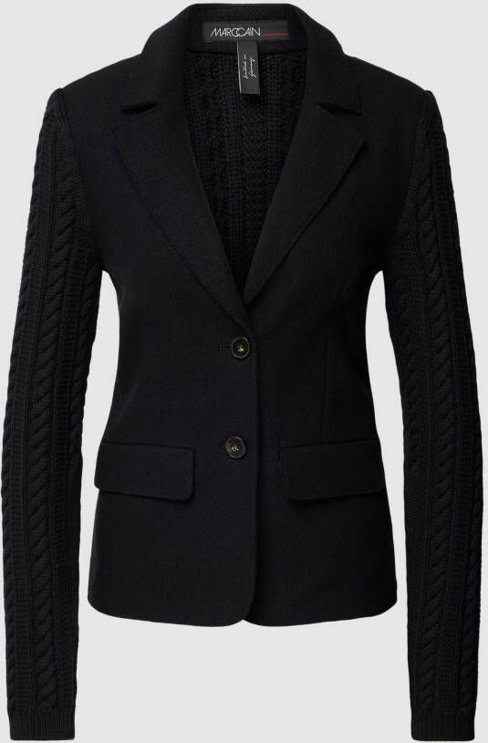 Marc Cain Elegante en Verfijnde Blazer met Exclusief Geweven Patroon Black Dames