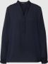 Marc Cain Wijde blouse in middernachtsblauw met gerimpelde halslijn Blauw Dames - Thumbnail 1