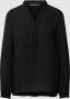 Marc Cain Zwarte blouse met V-hals en gerimpelde randen Black Dames - Thumbnail 1