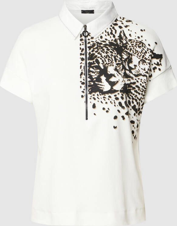 Marc Cain Blouseshirt met platte kraag en ritssluiting