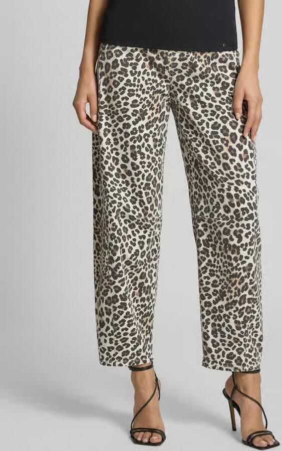 Marc Cain Balloon fit jeans met all-over luipaardprint - Foto 3