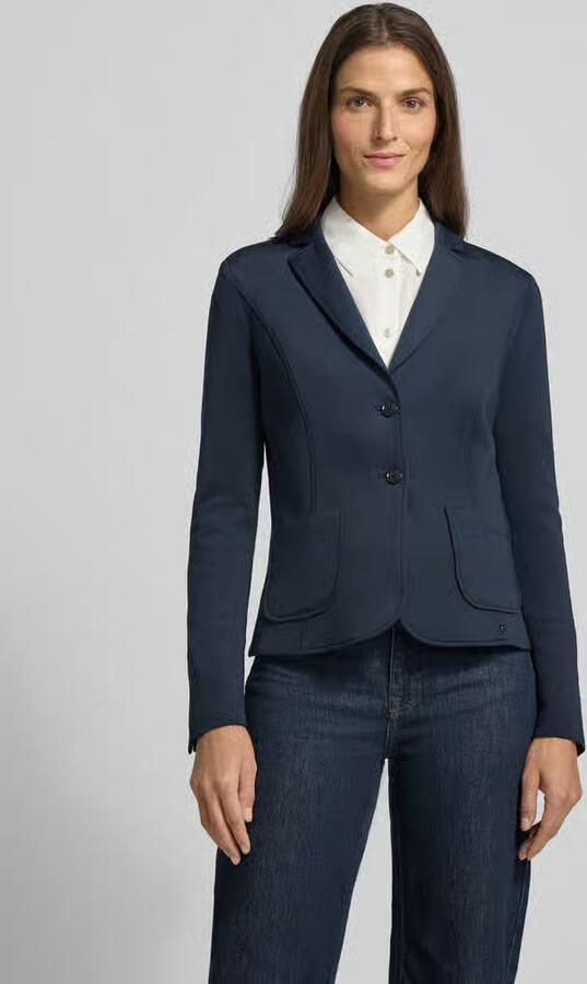 Marc Cain Stretchjersey Blazer met Mouwsplitten Blue Dames - Foto 3