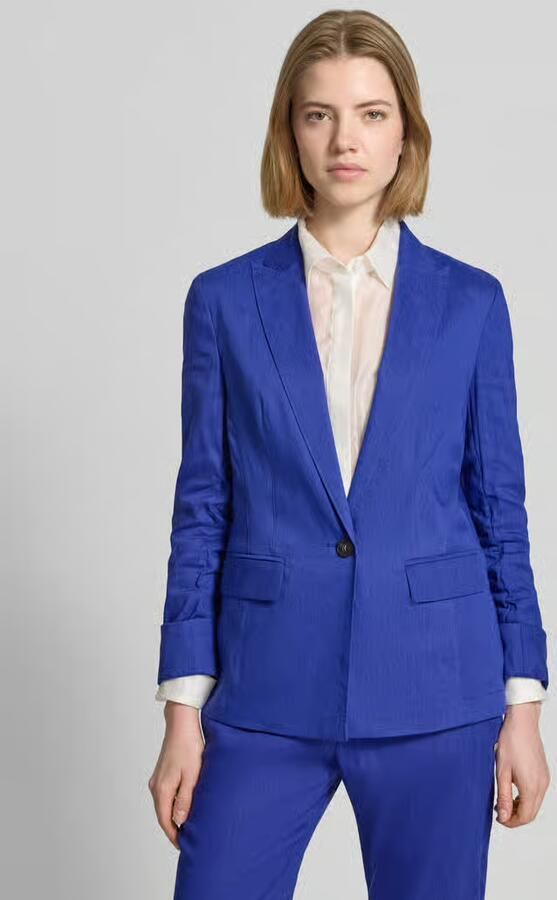 Marc Cain Blazer van linnenmix met reverskraag - Foto 4