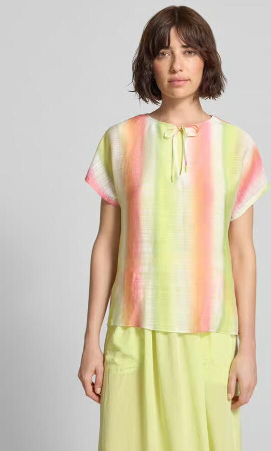 Marc Cain Blouse met korte mouwen van viscosemix - Foto 4