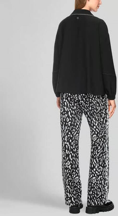 Marc Cain blouse met lange mouwen met contrasterende kraagafwerking - Foto 3