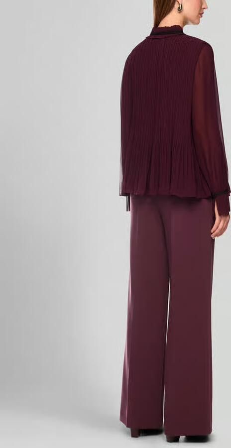 Marc Cain blouse met lange mouwen met kraag met ruches Cut Out - Foto 3