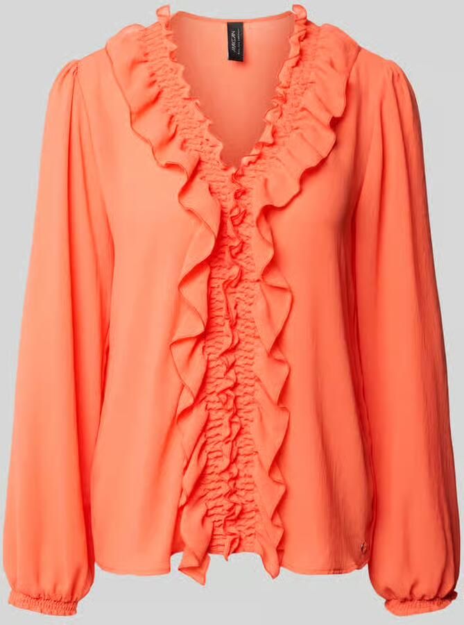 Marc Cain Blouse met ruches en V-hals - Foto 2