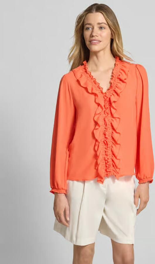 Marc Cain Blouse met ruches en V-hals - Foto 4