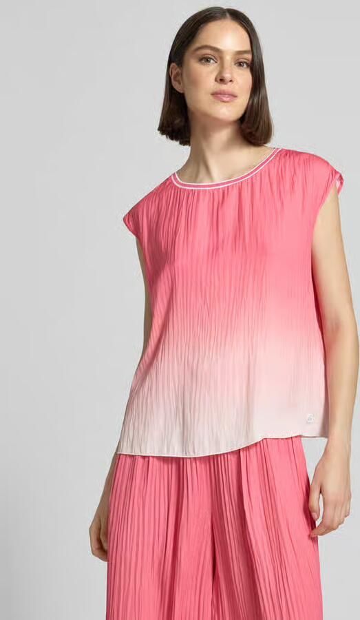 Marc Cain Blouse met structuurpatroon en ronde hals - Foto 2