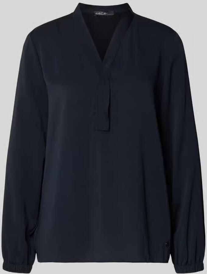Marc Cain Wijde blouse in middernachtsblauw met gerimpelde halslijn Blauw Dames - Foto 2