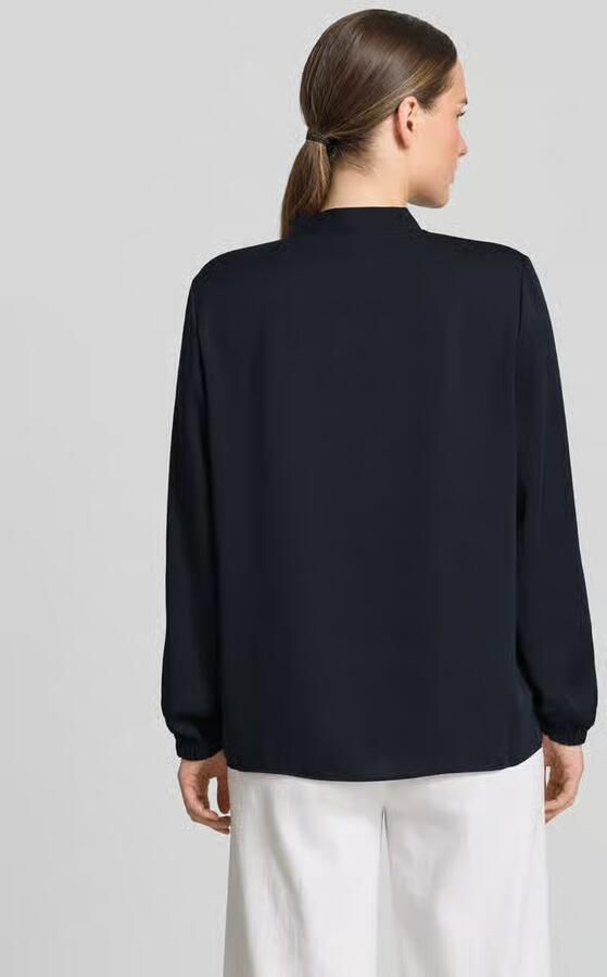 Marc Cain Wijde blouse in middernachtsblauw met gerimpelde halslijn Blauw Dames