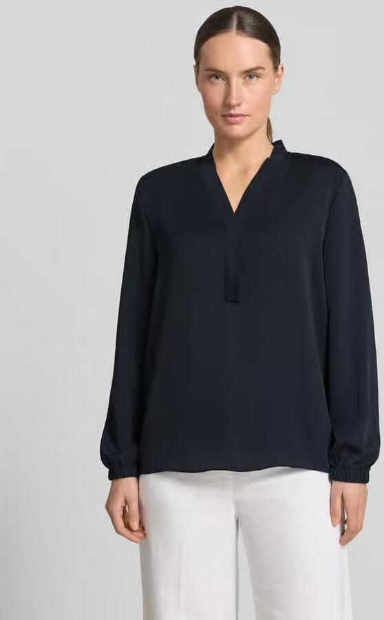 Marc Cain Wijde blouse in middernachtsblauw met gerimpelde halslijn Blauw Dames - Foto 4