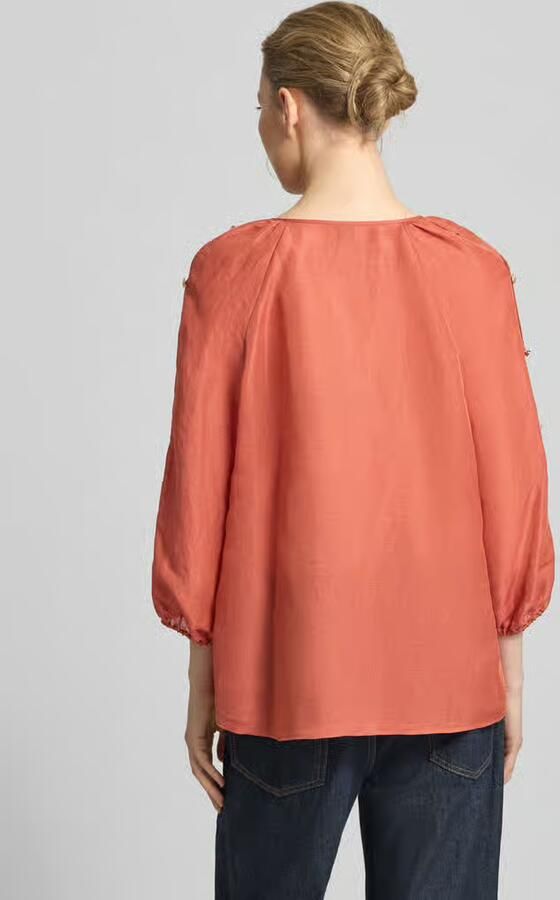 Marc Cain Blouse van linnenmix met sierknopen