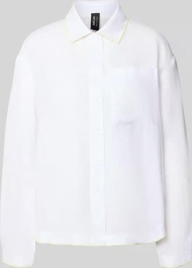 Marc Cain Blouse van ramie met borstzak - Foto 2