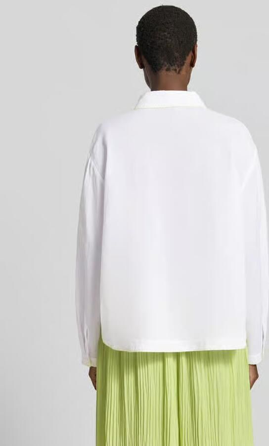 Marc Cain Blouse van ramie met borstzak