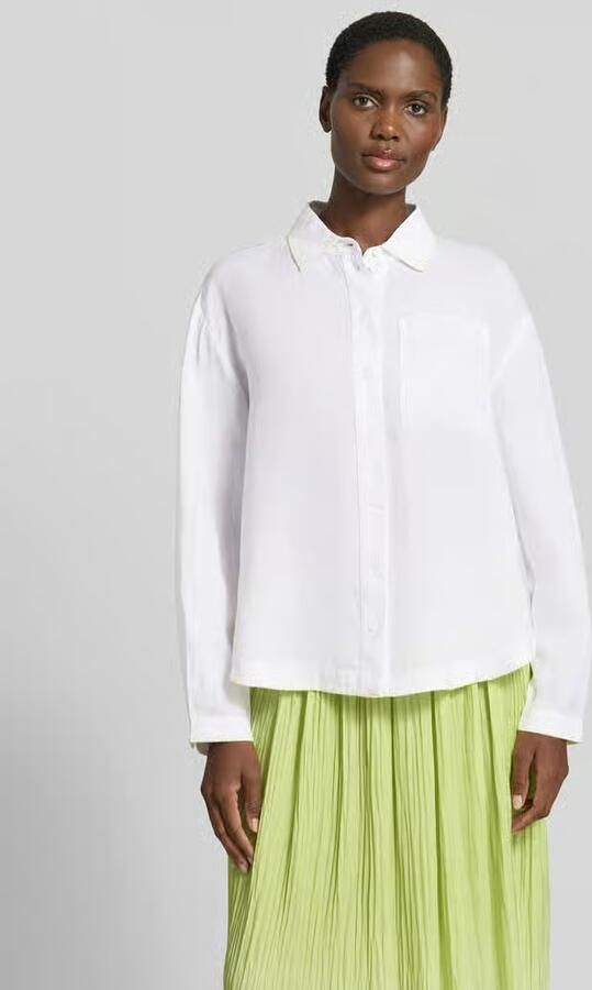 Marc Cain Blouse van ramie met borstzak - Foto 4