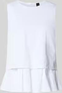 Marc Cain Blouses T-shirt met volantrand en ronde halsuitsnijding