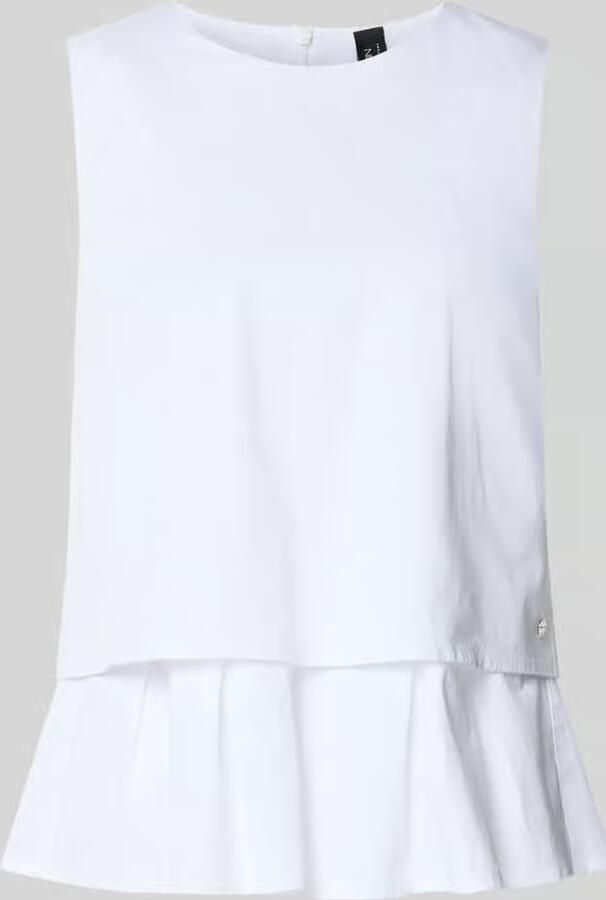 Marc Cain Blouses T-shirt met volantrand en ronde halsuitsnijding - Foto 2