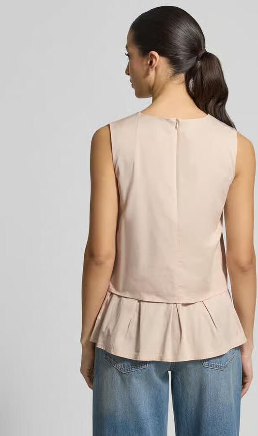 Marc Cain Blouses T-shirt met volantrand en ronde halsuitsnijding