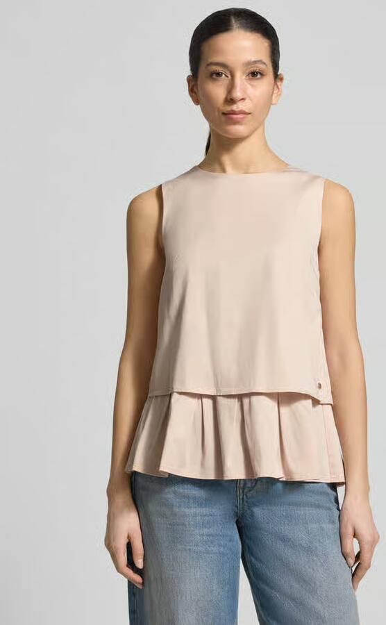 Marc Cain Blouses T-shirt met volantrand en ronde halsuitsnijding - Foto 4