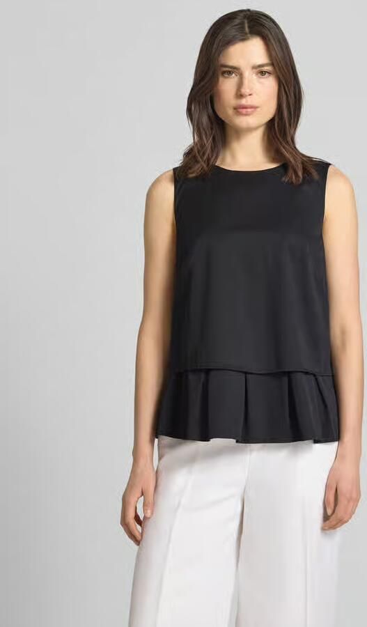Marc Cain Blouses T-shirt met volantrand en ronde halsuitsnijding - Foto 4