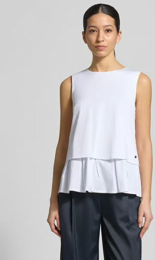 Marc Cain Blouses T-shirt met volantrand en ronde halsuitsnijding - Foto 2
