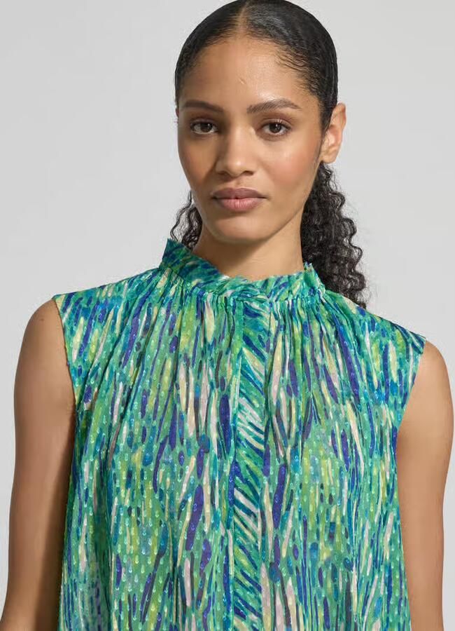 Marc Cain Blouseshirt in all-over look met opstaande kraag - Foto 2