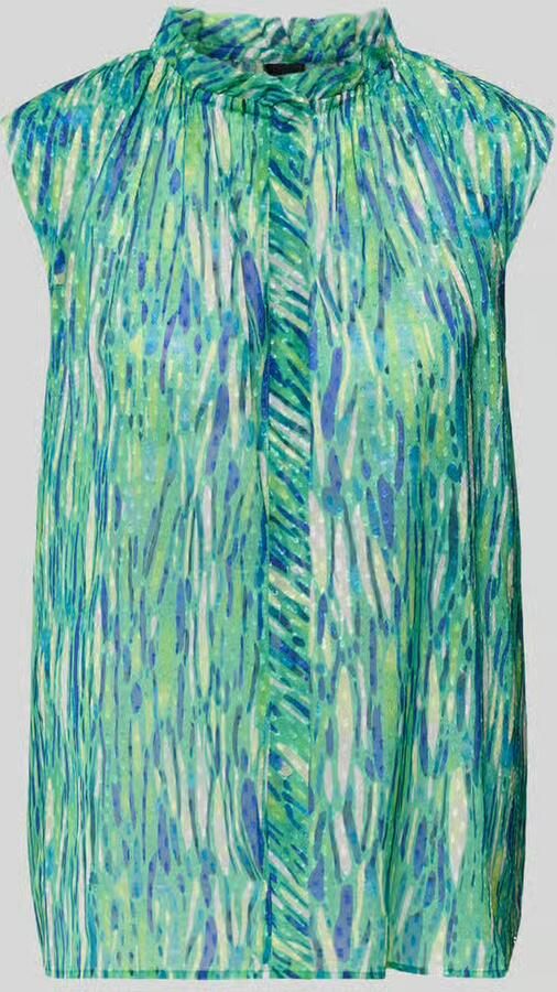 Marc Cain Blouseshirt in all-over look met opstaande kraag