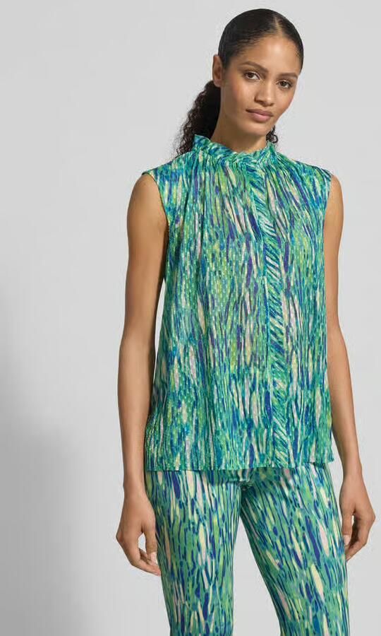 Marc Cain Blouseshirt in all-over look met opstaande kraag - Foto 2