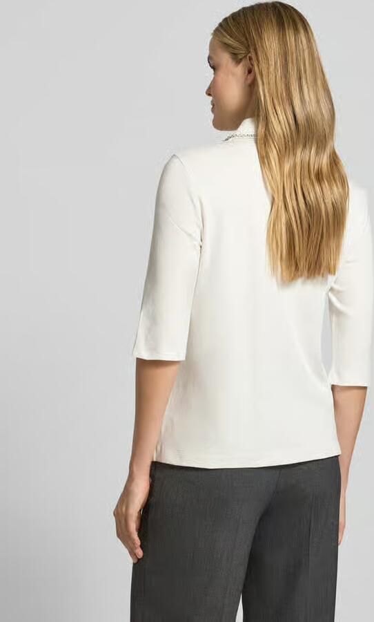 Marc Cain Blouseshirt met platte kraag en siersteentjes