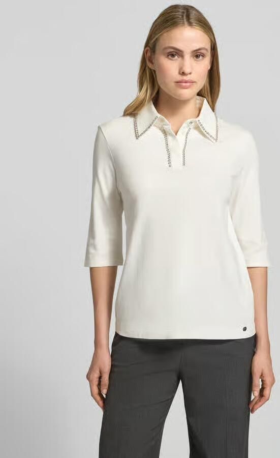 Marc Cain Blouseshirt met platte kraag en siersteentjes - Foto 2