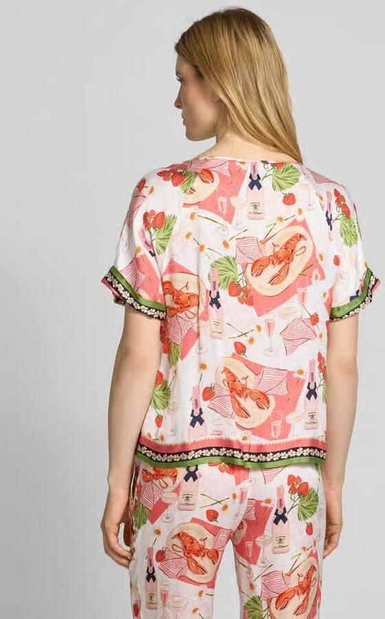 Marc Cain Blouseshirt van viscose met raglanmouwen