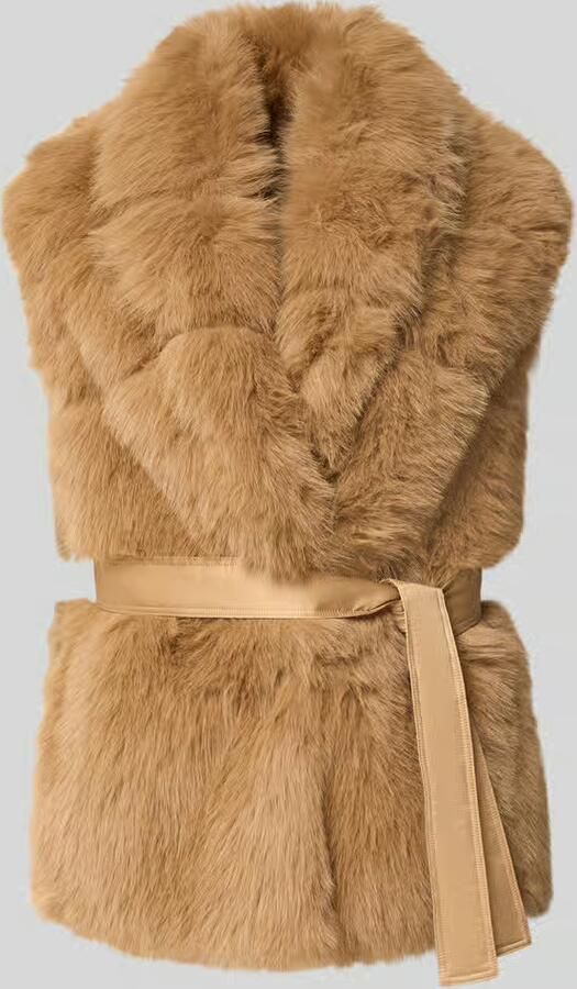 Marc Cain Bodywarmer van imitatiebont met strikceintuur