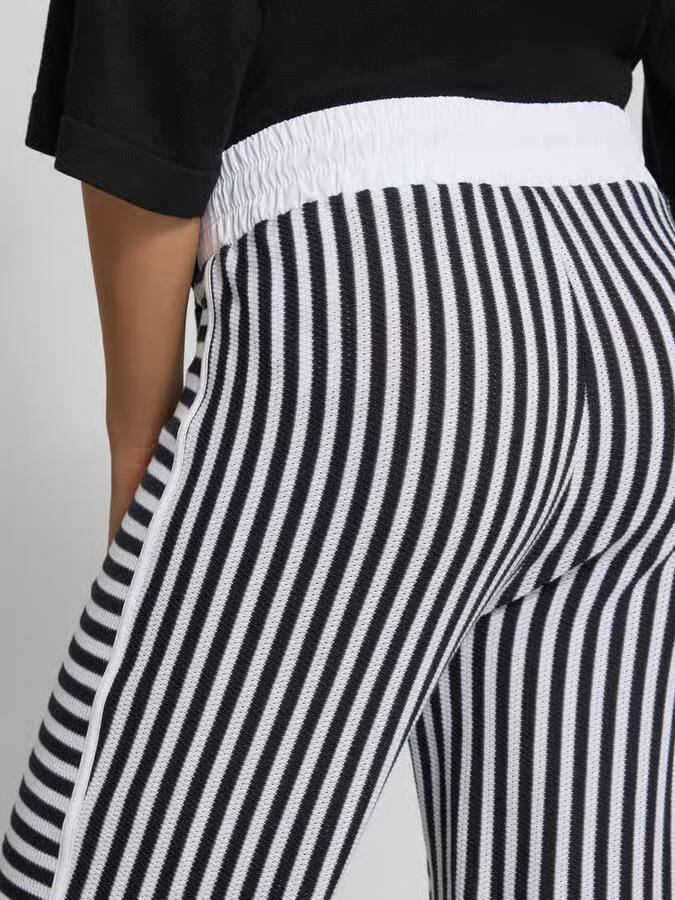 Marc Cain Broek in all-over look met elastische band en tunnelkoord