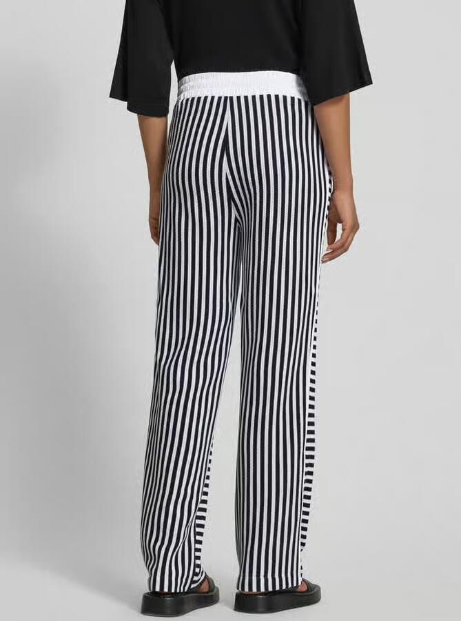 Marc Cain Broek in all-over look met elastische band en tunnelkoord