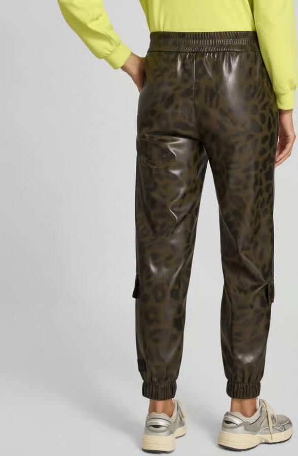 Marc Cain Broek in leerlook met elastische band