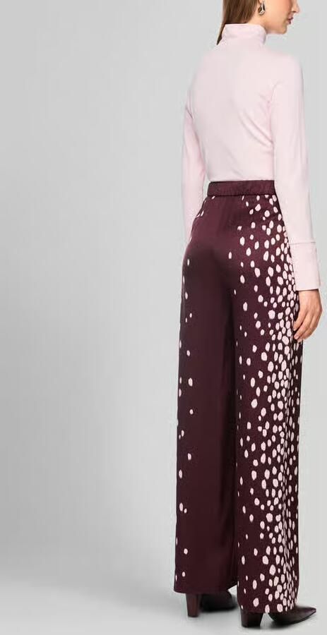 Marc Cain wide fit broek met elastische tailleband achter van viscose - Foto 3