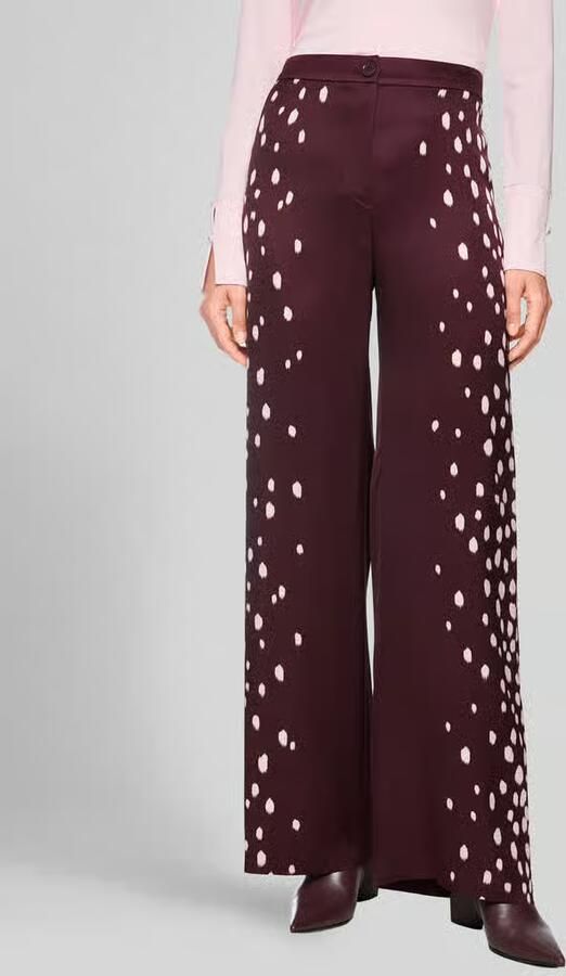 Marc Cain wide fit broek met elastische tailleband achter van viscose - Foto 2