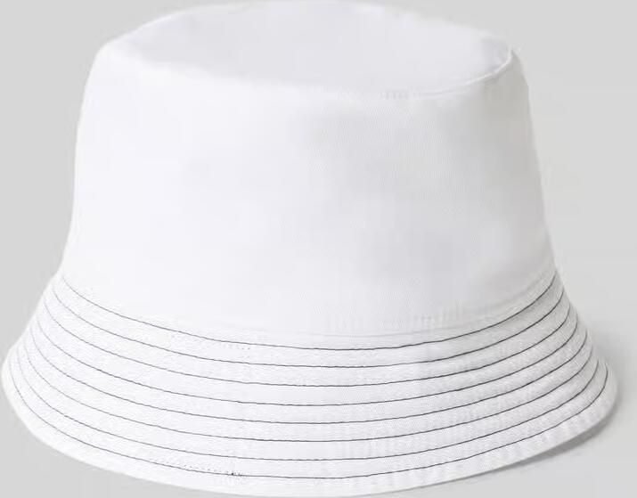 Marc Cain Bucket hat met smalle rand en siernaad