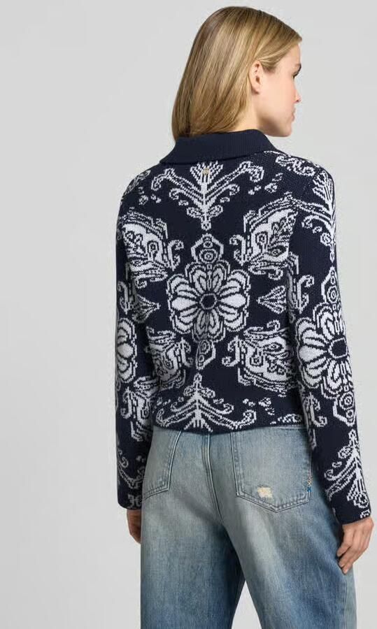 Marc Cain Cardigan van een mix van scheerwol en kasjmier met platte kraag