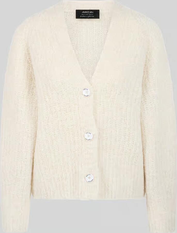 Marc Cain Cardigan van mix van alpaca en wol met labelpatch