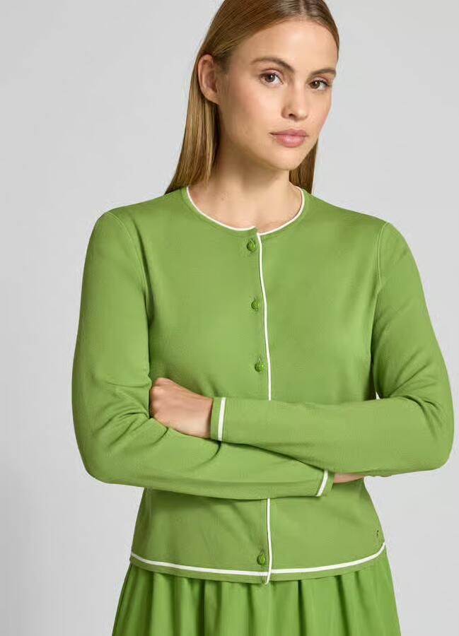 Marc Cain Cardigan van viscosemix met contrasterende rand